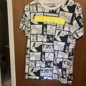 black&white spongebob t
